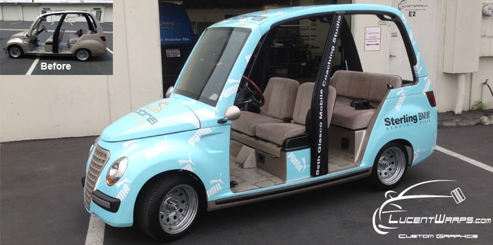 car wrap, vehicle graphics, digital print wrap, vehicle wrap, fleet graphics, golf cart wrap
