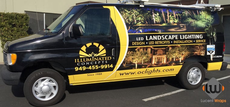 van wrap, car wraps, vehicle graphics, landscape van wraps