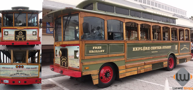 trolley wrap, trolley graphics