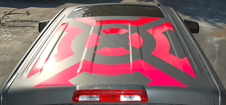 roof wrap, roof graphics, matte black wrap