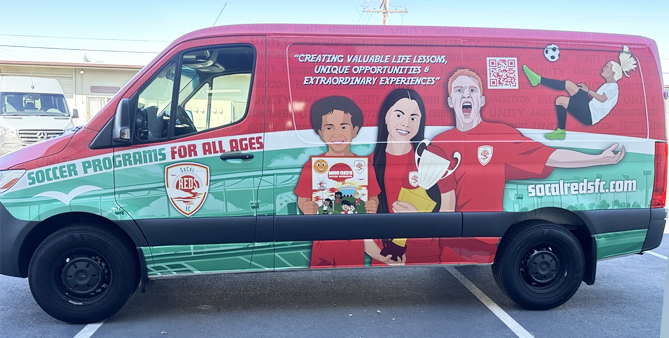 SoCal Reds FC Van Full Wrap
