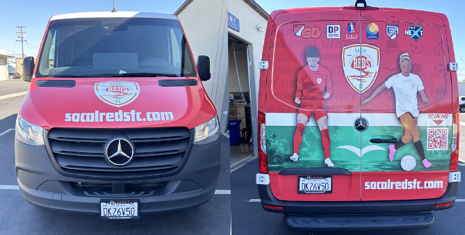 SoCal Reds FC Van Full Wrap