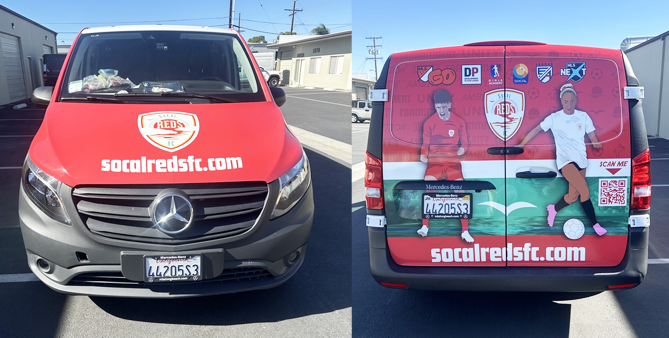 SoCal Reds FC Van Full Wrap