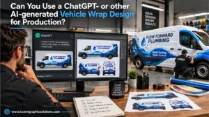 AI-generated vehicle wrap design for Production