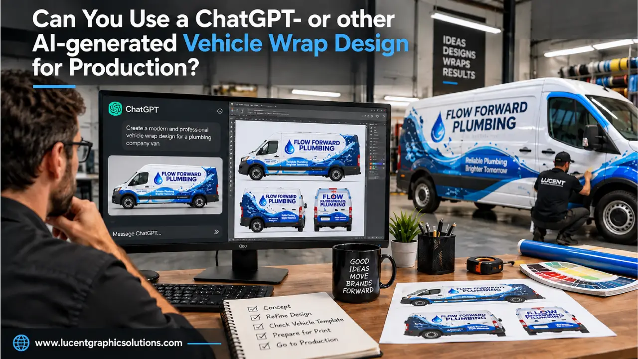 AI-generated vehicle wrap design for Production